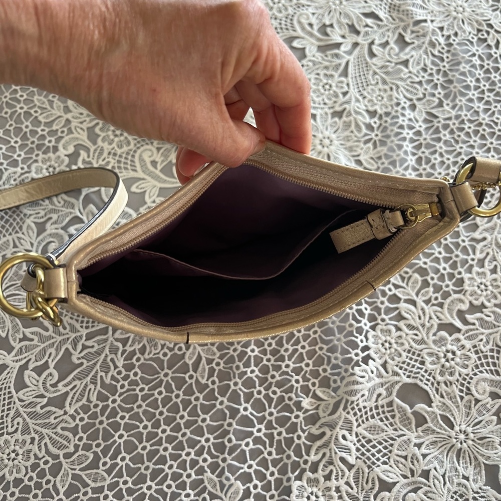 Coach Gold Crossbody Purse With Dustbag Gem